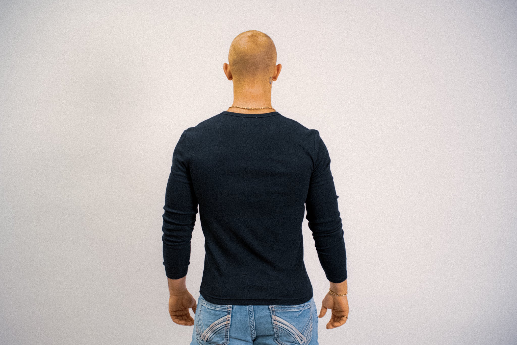 Men’s long sleeve Henley  Onyx black